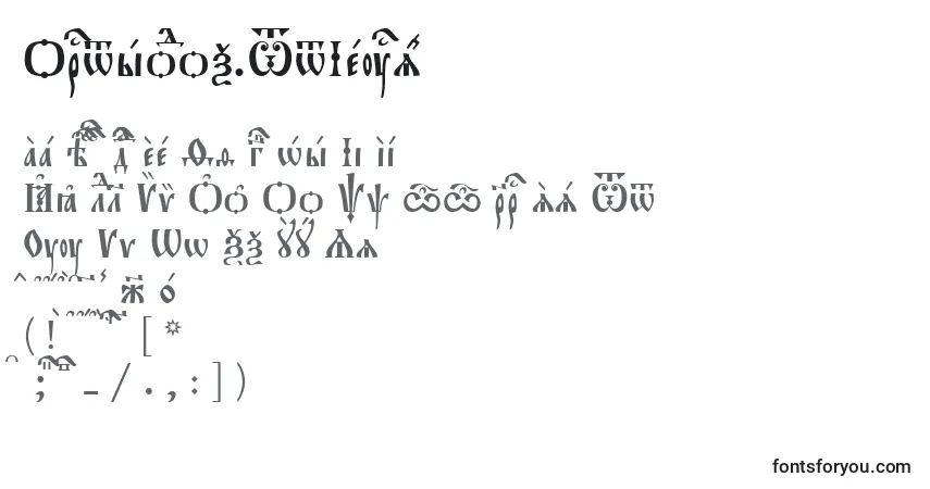 Orthodox.TtIeucs8-fontti – aakkoset, numerot, erikoismerkit