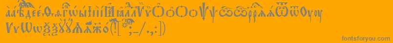 Orthodox.TtIeucs8-Schriftart – Graue Schriften auf orangefarbenem Hintergrund