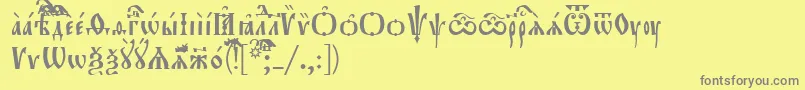 フォントOrthodox.TtIeucs8 – 黄色の背景に灰色の文字