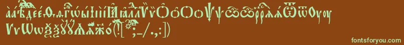 Orthodox.TtIeucs8 Font – Green Fonts on Brown Background