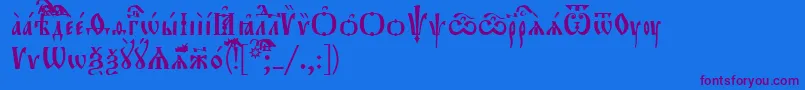 Orthodox.TtIeucs8 Font – Purple Fonts on Blue Background