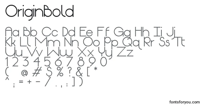 Шрифт OriginBold – алфавит, цифры, специальные символы