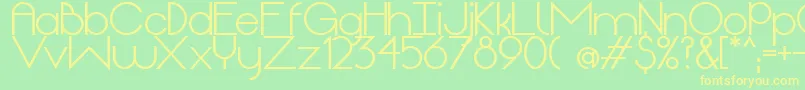 OriginBold Font – Yellow Fonts on Green Background