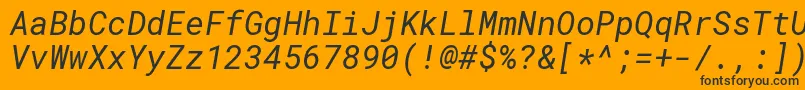 フォントRobotomonoItalic – 黒い文字のオレンジの背景