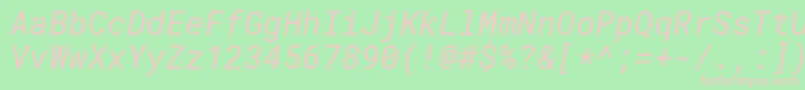 RobotomonoItalic Font – Pink Fonts on Green Background