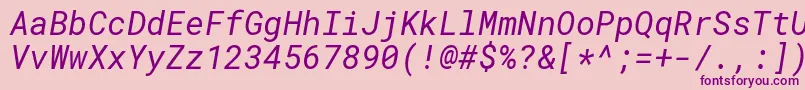 RobotomonoItalic Font – Purple Fonts on Pink Background