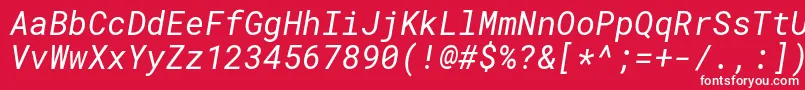 RobotomonoItalic Font – White Fonts on Red Background