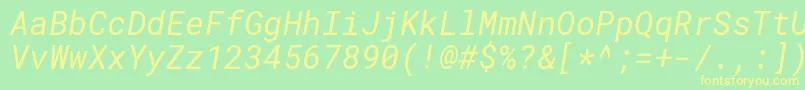 RobotomonoItalic Font – Yellow Fonts on Green Background
