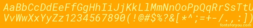 RobotomonoItalic Font – Yellow Fonts on Orange Background
