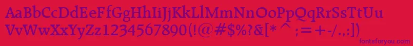 RaleighDemiBoldBt Font – Purple Fonts on Red Background