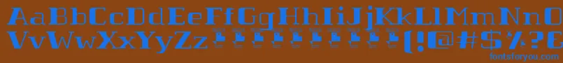 Шрифт TabaibaWildPersonalUse – синие шрифты на коричневом фоне