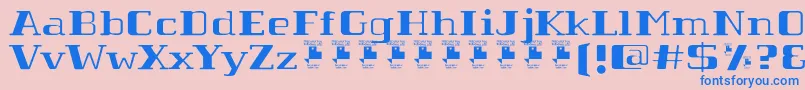 Шрифт TabaibaWildPersonalUse – синие шрифты на розовом фоне