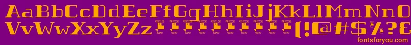 TabaibaWildPersonalUse-Schriftart – Orangefarbene Schriften auf violettem Hintergrund