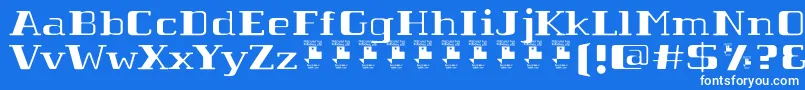 Шрифт TabaibaWildPersonalUse – белые шрифты на синем фоне