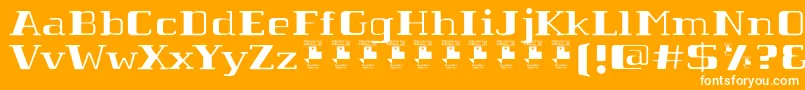 Шрифт TabaibaWildPersonalUse – белые шрифты на оранжевом фоне