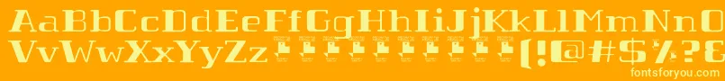 Шрифт TabaibaWildPersonalUse – жёлтые шрифты на оранжевом фоне