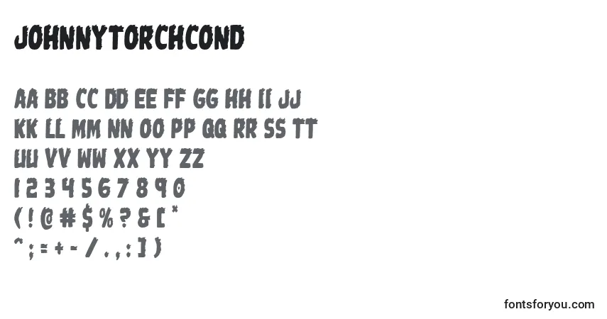 Johnnytorchcond Font – alphabet, numbers, special characters