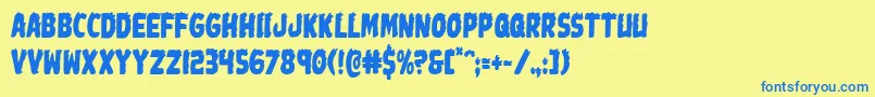 Johnnytorchcond Font – Blue Fonts on Yellow Background