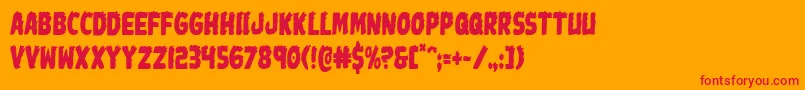 Johnnytorchcond Font – Red Fonts on Orange Background