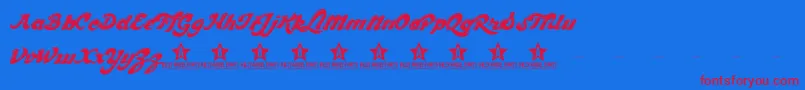 ChocdTrial Font – Red Fonts on Blue Background