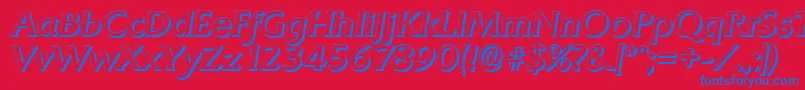 QuadratshadowItalic Font – Blue Fonts on Red Background