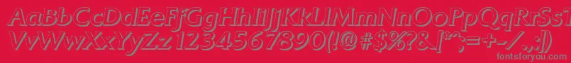 QuadratshadowItalic Font – Gray Fonts on Red Background