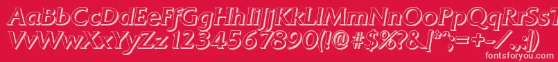 Fonte QuadratshadowItalic – fontes rosa em um fundo vermelho