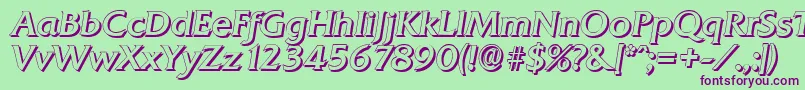 QuadratshadowItalic Font – Purple Fonts on Green Background