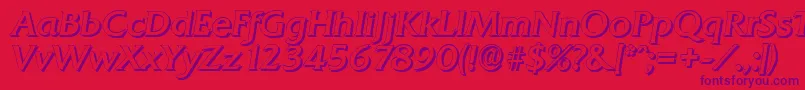 QuadratshadowItalic-Schriftart – Violette Schriften auf rotem Hintergrund