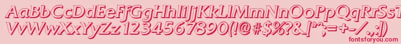QuadratshadowItalic-Schriftart – Rote Schriften auf rosa Hintergrund