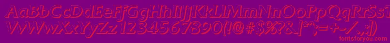 QuadratshadowItalic Font – Red Fonts on Purple Background