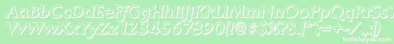 QuadratshadowItalic Font – White Fonts on Green Background