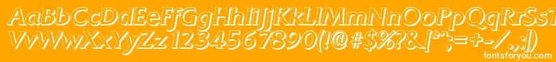 QuadratshadowItalic Font – White Fonts on Orange Background