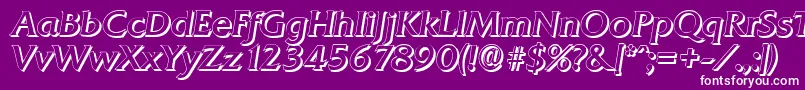 QuadratshadowItalic Font – White Fonts on Purple Background
