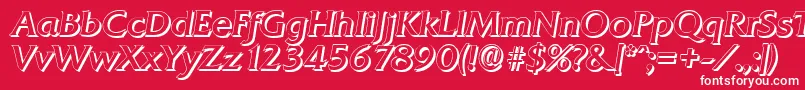QuadratshadowItalic Font – White Fonts on Red Background
