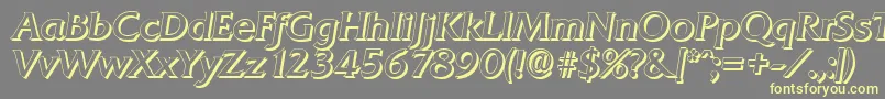 QuadratshadowItalic Font – Yellow Fonts on Gray Background