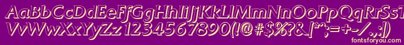 QuadratshadowItalic Font – Yellow Fonts on Purple Background