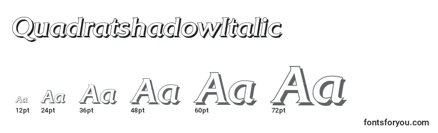 Размеры шрифта QuadratshadowItalic