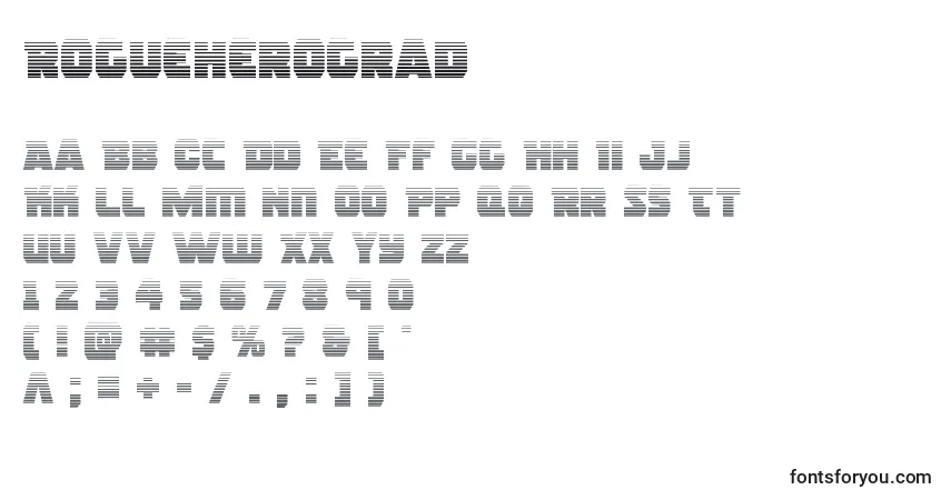 A fonte Rogueherograd – alfabeto, números, caracteres especiais