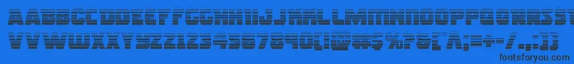 Rogueherograd-Schriftart – Schwarze Schriften auf blauem Hintergrund