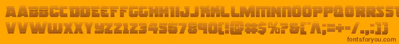 Rogueherograd-Schriftart – Braune Schriften auf orangefarbenem Hintergrund