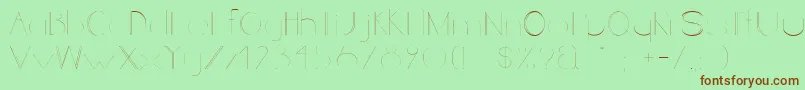 LineStyleUltralight Font – Brown Fonts on Green Background