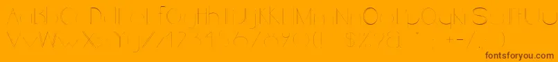 LineStyleUltralight-Schriftart – Braune Schriften auf orangefarbenem Hintergrund