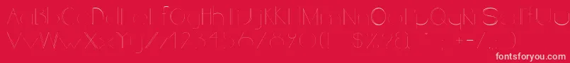 Czcionka LineStyleUltralight – różowe czcionki na czerwonym tle