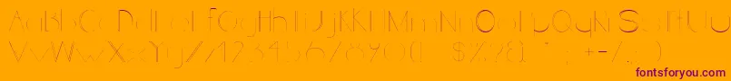 LineStyleUltralight Font – Purple Fonts on Orange Background