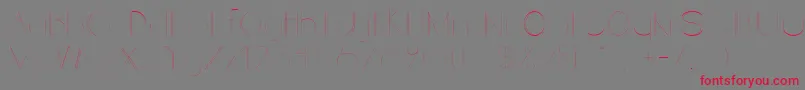 フォントLineStyleUltralight – 赤い文字の灰色の背景