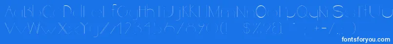 LineStyleUltralight-Schriftart – Weiße Schriften auf blauem Hintergrund