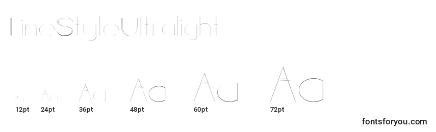 LineStyleUltralight Font Sizes