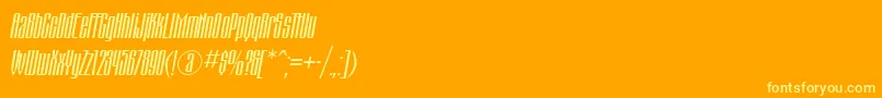 MontblanccItalic-Schriftart – Gelbe Schriften auf orangefarbenem Hintergrund
