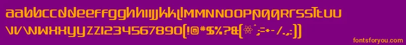 Quadapto-Schriftart – Orangefarbene Schriften auf violettem Hintergrund